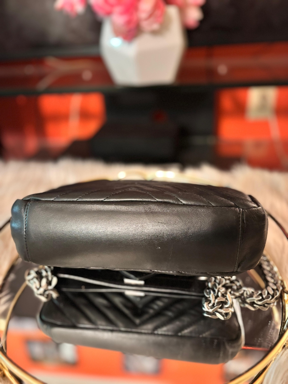 Saint Laurent Black Quilted Leather Chain Shoulder Bag MM - Picture 3 of 4